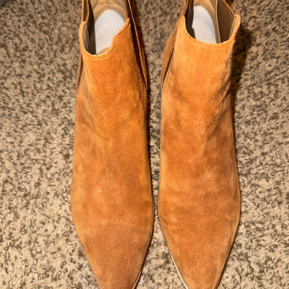Marc Fisher Camel Suede Ankle Booties